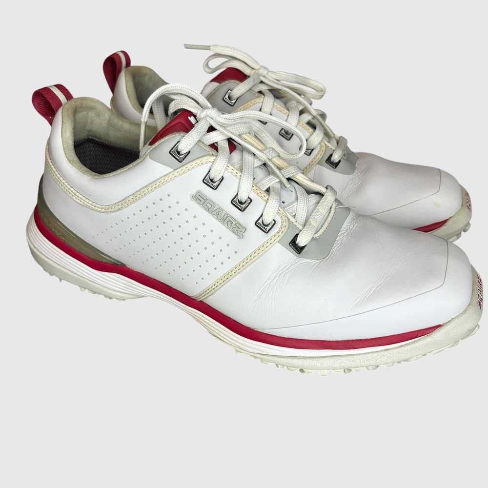 Sqairz Golfcore Performance Golf Shoes Size 9.5 Athletic Sporty White Red